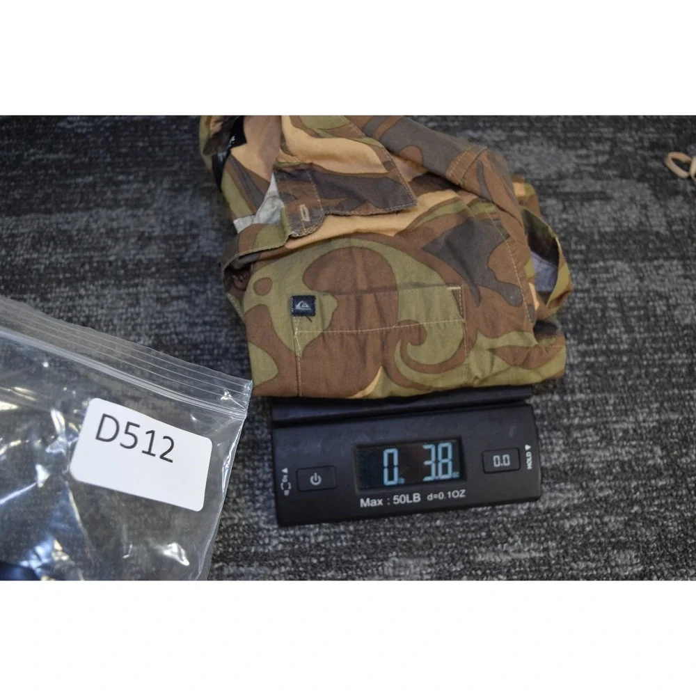 Quiksilver Shirt Camo Brown Green Short Sleeve Button Up Pocket Outdoor‎ BOYS 7